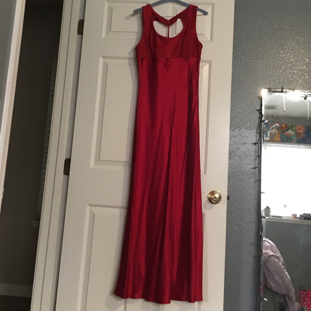 Red Long Formal Dress with Sparkles